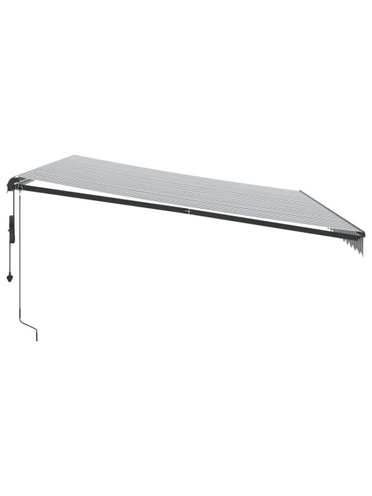 Automātiski izvelkama markīze, led, pelēka un balta, 500x300 cm