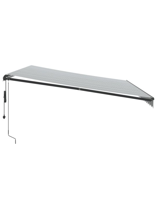 Automātiski izvelkama markīze, led, pelēka un balta, 500x300 cm