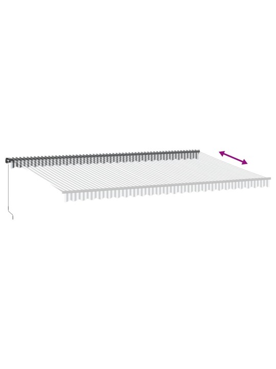 Manuāli izvelkama nojume ar led, pelēka un balta, 600x300 cm