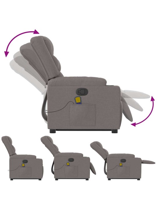 Masāžas krēsls, paceļams, pelēkbrūns audums