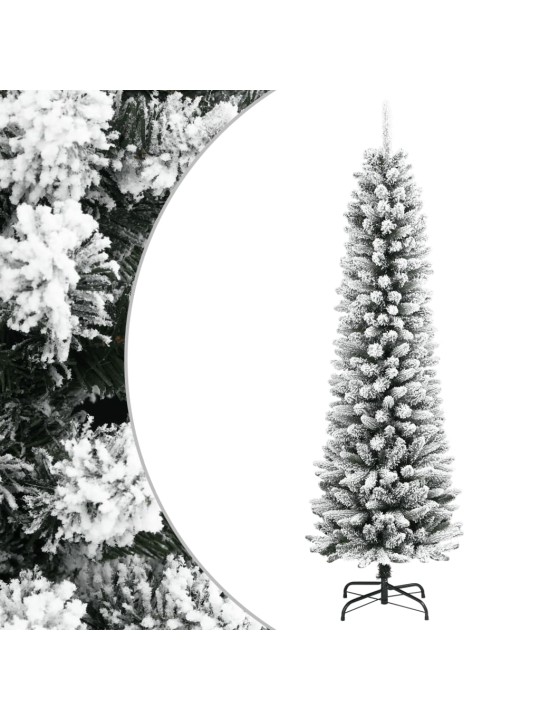 Mākslīgā ziemassvētku egle ar sniegu, šaura, 120 cm, pvc&pe