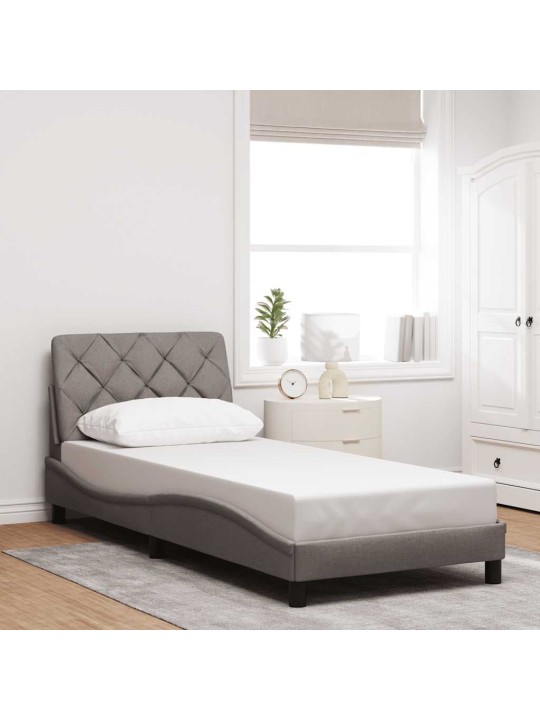Gultas rāmis ar led bez matrača taupe 80x200 cm audums