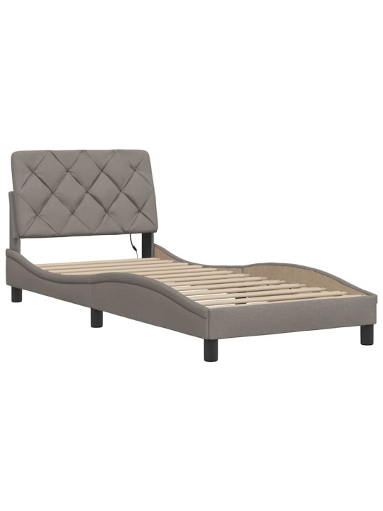 Gultas rāmis ar led bez matrača taupe 80x200 cm audums