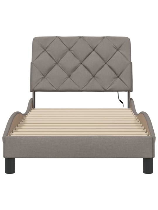 Gultas rāmis ar led bez matrača taupe 80x200 cm audums