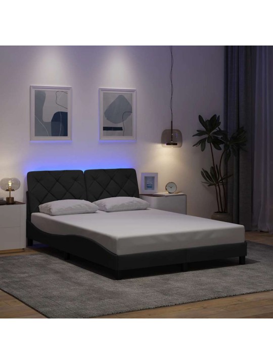 Gultas rāmis ar led bez matrača, tumši pelēks, 120x200 cm