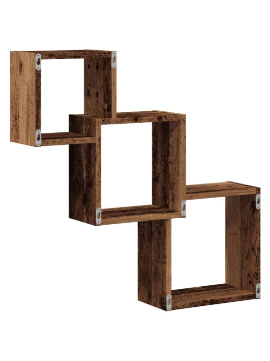 Kuba formas sienas plaukti, veca koka, 68x15x68 cm