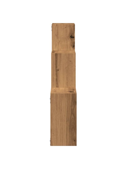 Kuba formas sienas plaukti, koka krāsa, 68x15x68 cm