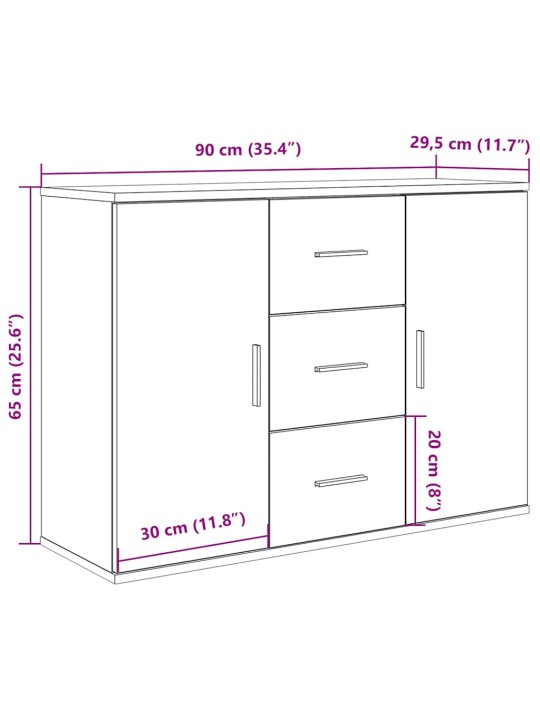 Kumode, veca koka, 90x29,5x65 cm, inženierijas koks