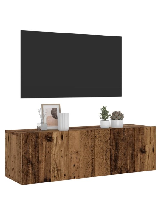 Sienas tv skapītis, veca koka, 100x30x30 cm, inženierijas koks