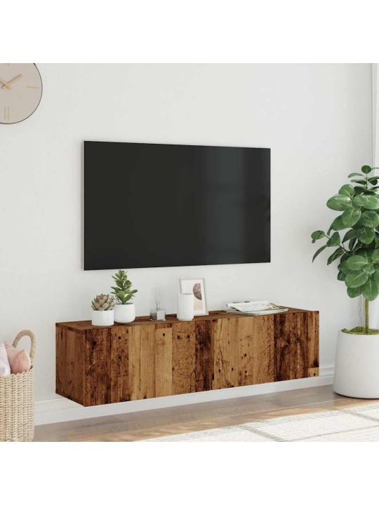 Sienas tv skapītis, veca koka, 120x30x30 cm, inženierijas koks