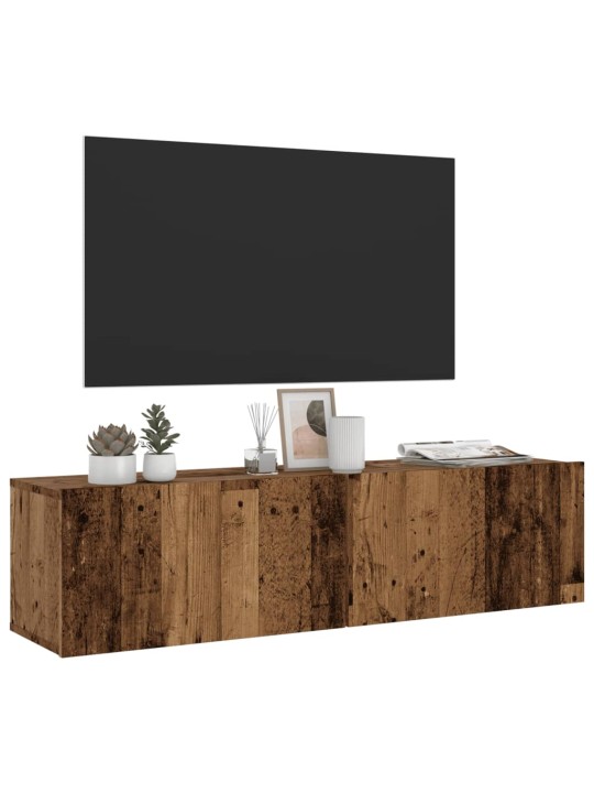 Sienas tv skapītis, veca koka, 120x30x30 cm, inženierijas koks