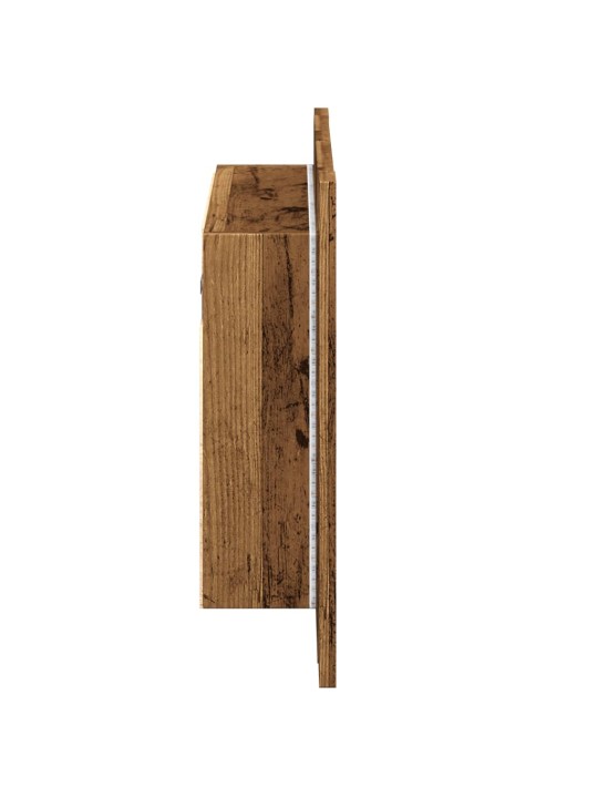 Led spoguļa skapis, veca koka, 60x12x45 cm, inženierijas koks