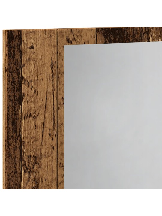 Led spoguļa skapis, veca koka, 60x12x45 cm, inženierijas koks