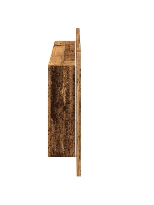 Led spoguļa skapis, veca koka, 90x12x45 cm, inženierijas koks
