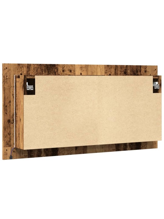 Led spoguļa skapis, veca koka, 90x12x45 cm, inženierijas koks