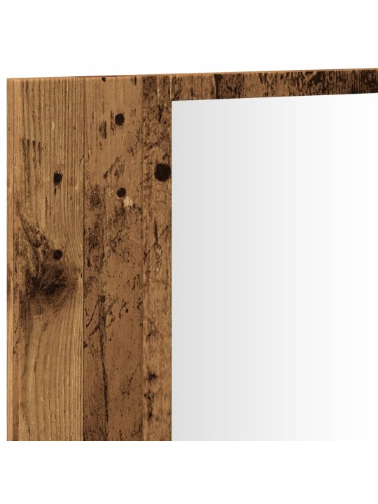 Led spoguļa skapis, veca koka, 90x12x45 cm, inženierijas koks