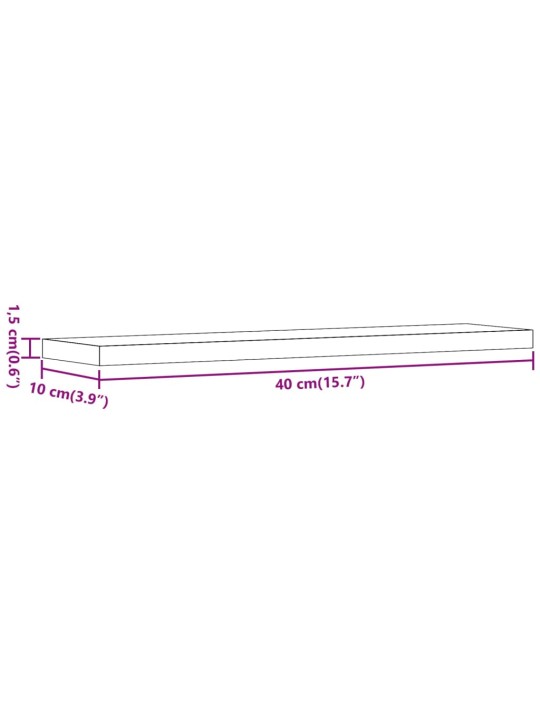Sienas plaukti 4 gab. veca koka 40x10x1,5 cm inženierijas koks