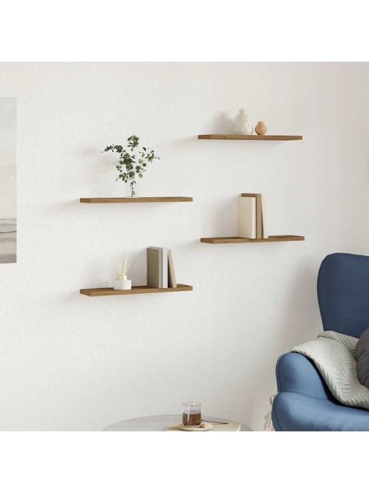 Sienas plaukti 4 gab. koka krāsa 40x20x1,5 cm inženierijas koks