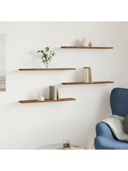 Sienas plaukti 4 gab. veca koka 60x20x1,5 cm inženierijas koks