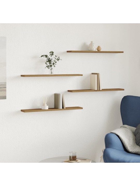Sienas plaukti 4 gab. koka krāsa 60x20x1,5 cm inženierijas koks