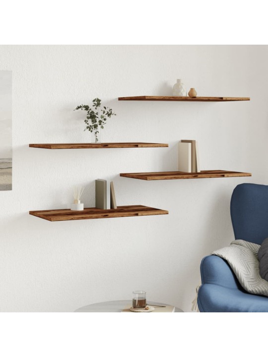 Sienas plaukti 4 gab. veca koka 60x30x1,5 cm inženierijas koks