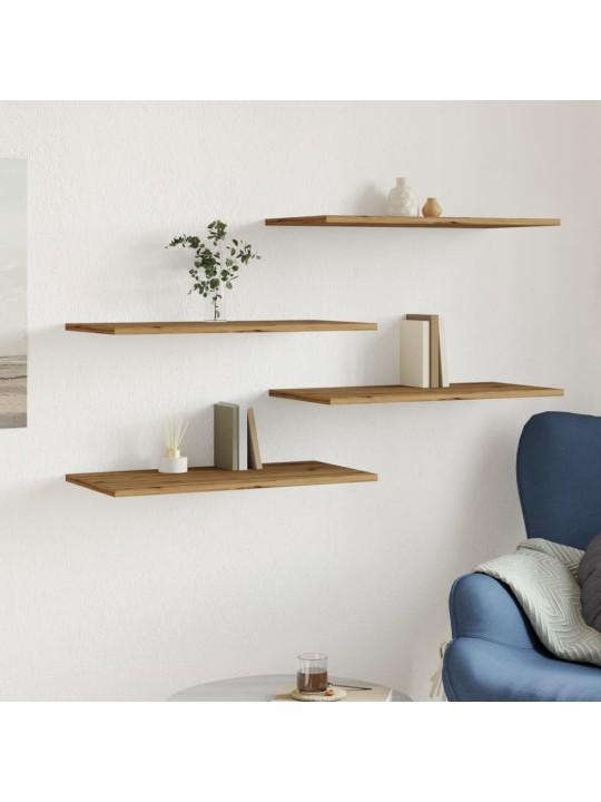 Sienas plaukti 4 gab. koka krāsa 60x30x1,5 cm inženierijas koks