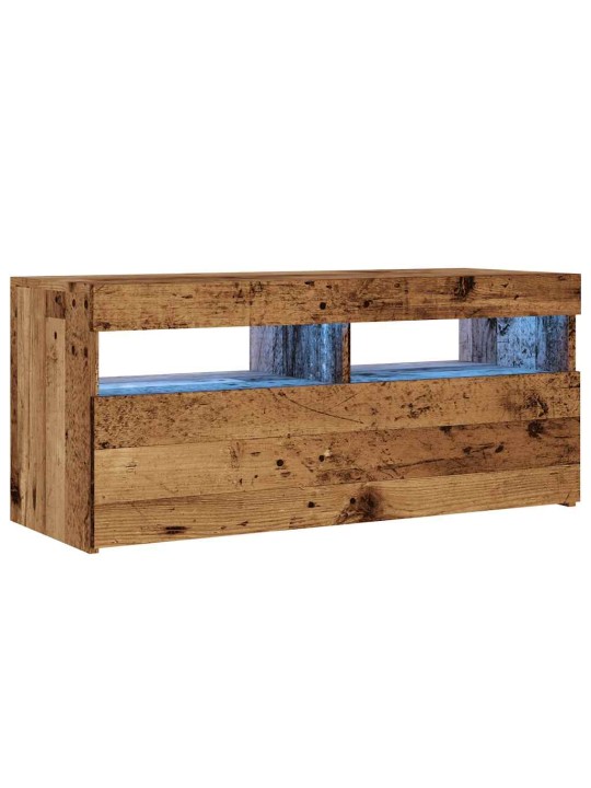 Tv skapītis ar led lampiņām, 90x35x40 cm, inženierijas koks
