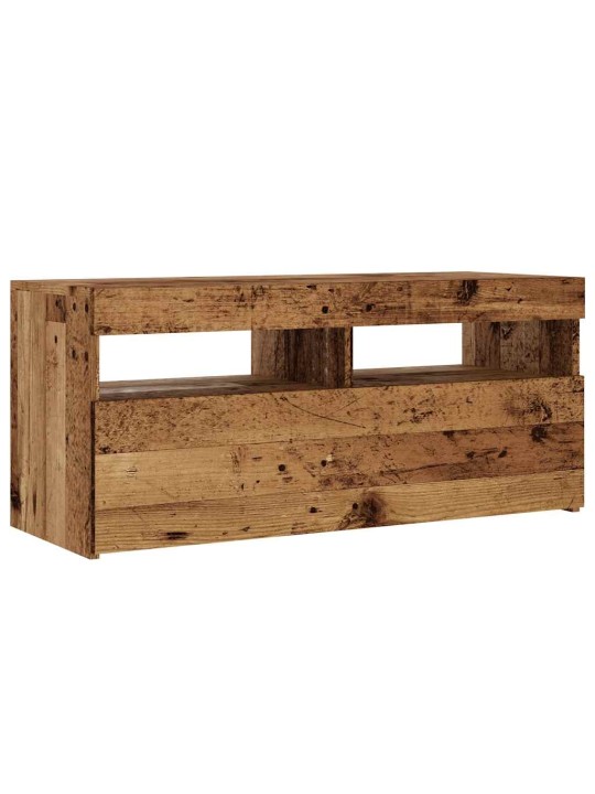 Tv skapītis ar led lampiņām, 90x35x40 cm, inženierijas koks