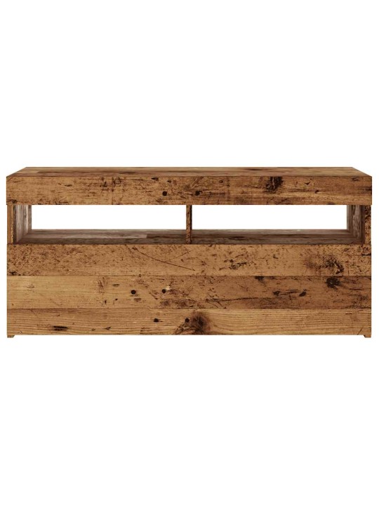 Tv skapītis ar led lampiņām, 90x35x40 cm, inženierijas koks
