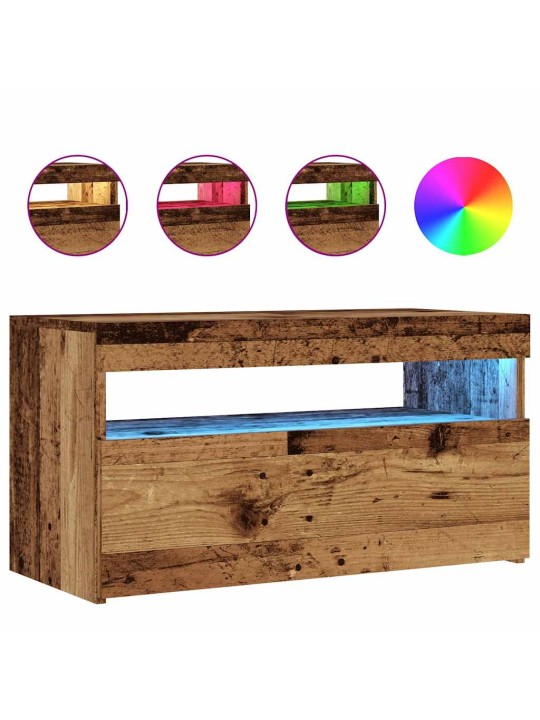Tv skapītis ar led lampiņām, 75x35x40 cm, inženierijas koks