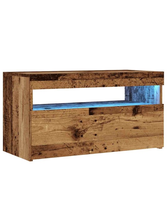 Tv skapītis ar led lampiņām, 75x35x40 cm, inženierijas koks