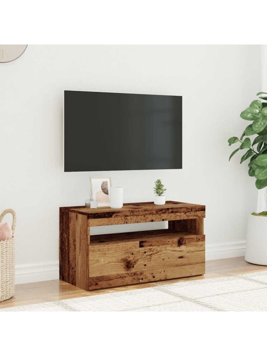 Tv skapītis ar led lampiņām, 75x35x40 cm, inženierijas koks
