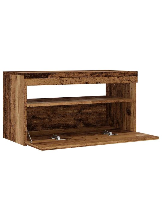 Tv skapītis ar led lampiņām, 75x35x40 cm, inženierijas koks