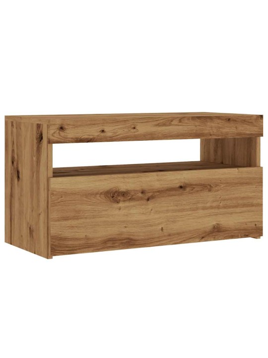 Tv plaukti ar led lampiņām 75x35x40 cm inženierijas koks