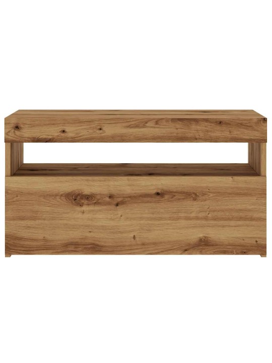 Tv plaukti ar led lampiņām 75x35x40 cm inženierijas koks