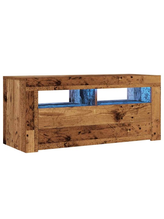 Tv skapītis ar led lampiņām, 90x35x40 cm, inženierijas koks