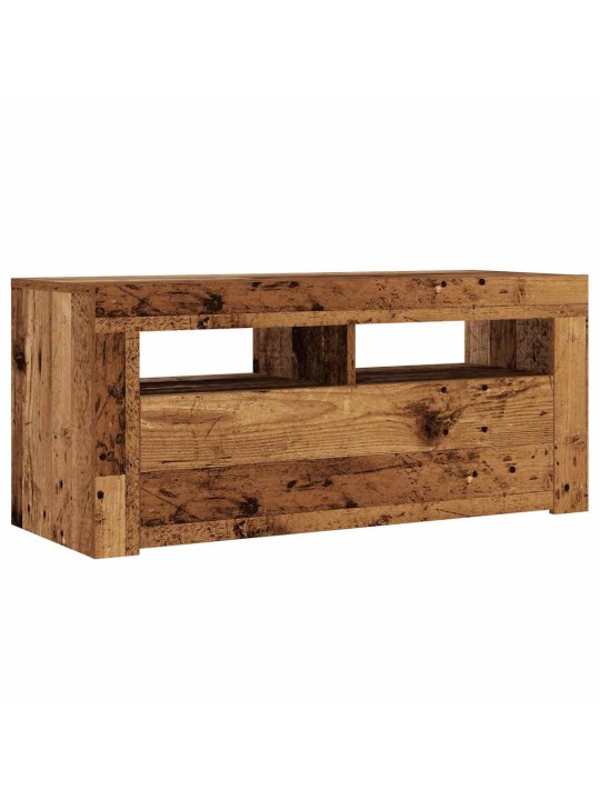 Tv skapītis ar led lampiņām, 90x35x40 cm, inženierijas koks