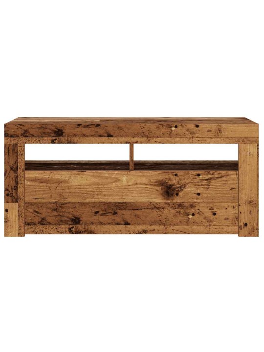 Tv skapītis ar led lampiņām, 90x35x40 cm, inženierijas koks