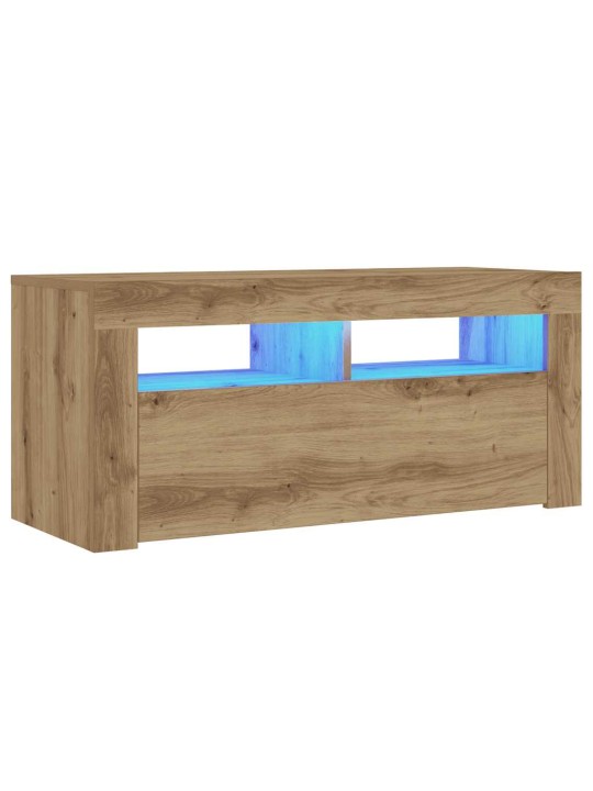 Tv skapītis ar led lampiņām, 90x35x40 cm, inženierijas koks