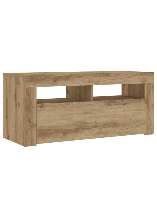 Tv skapītis ar led lampiņām, 90x35x40 cm, inženierijas koks