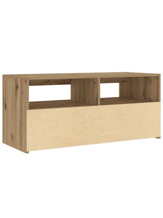Tv skapītis ar led lampiņām, 90x35x40 cm, inženierijas koks