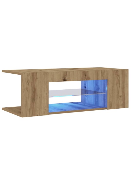 Tv skapītis ar led lampiņām, 90x39x30 cm, inženierijas koks