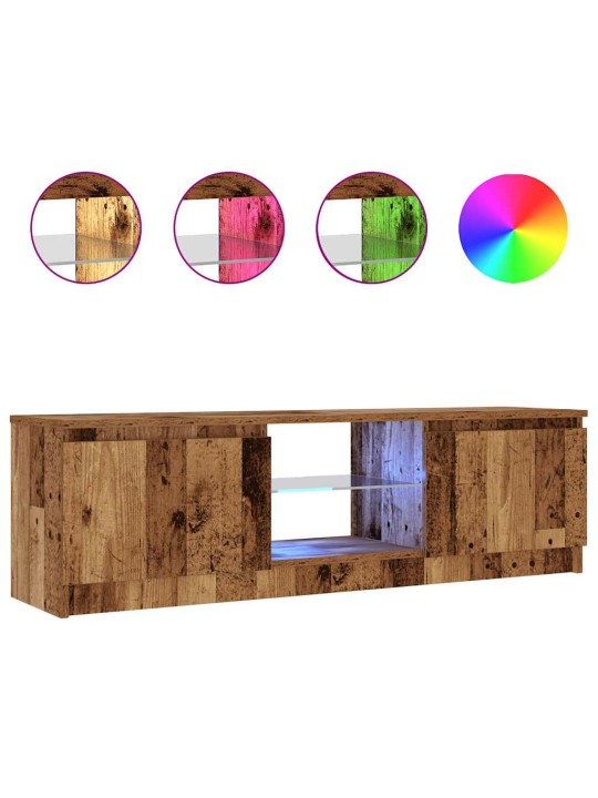 Tv skapītis ar led lampiņām, 120x30x36 cm, inženierijas koks