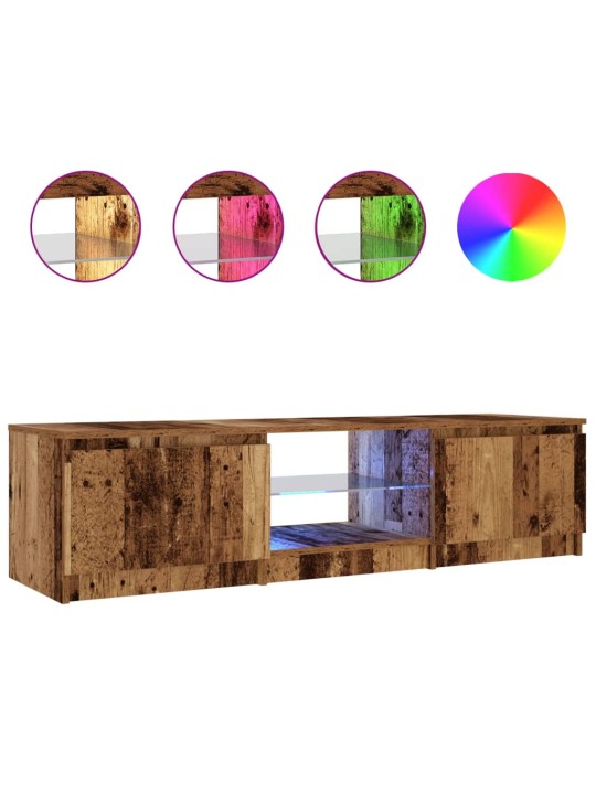 Tv skapītis ar led lampiņām, 140x40x35,5 cm, inženierijas koks