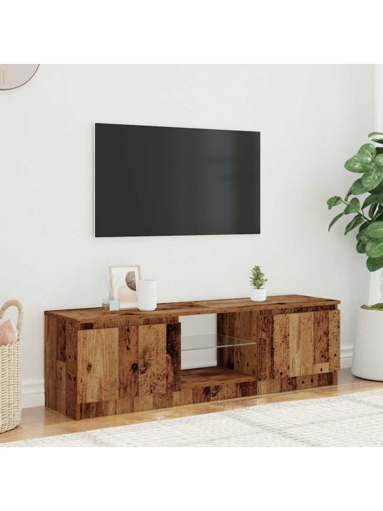 Tv skapītis ar led lampiņām, 140x40x35,5 cm, inženierijas koks