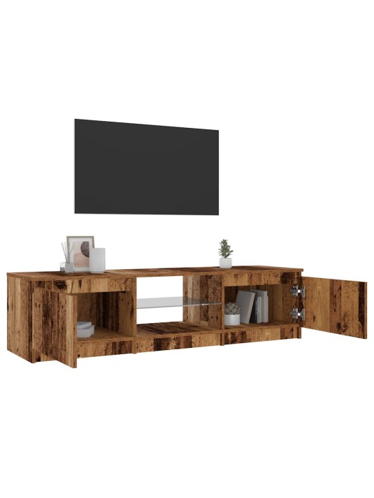 Tv skapītis ar led lampiņām, 140x40x35,5 cm, inženierijas koks