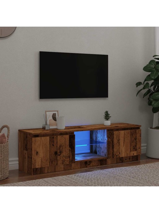 Tv skapītis ar led lampiņām, 140x40x35,5 cm, inženierijas koks