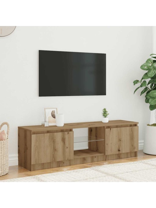 Tv skapītis ar led lampiņām, 140x40x35,5 cm, inženierijas koks