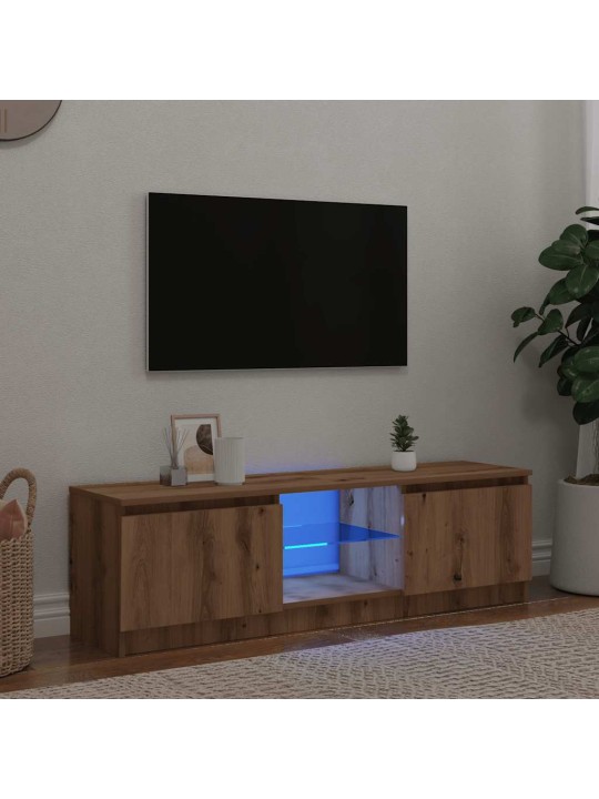 Tv skapītis ar led lampiņām, 140x40x35,5 cm, inženierijas koks