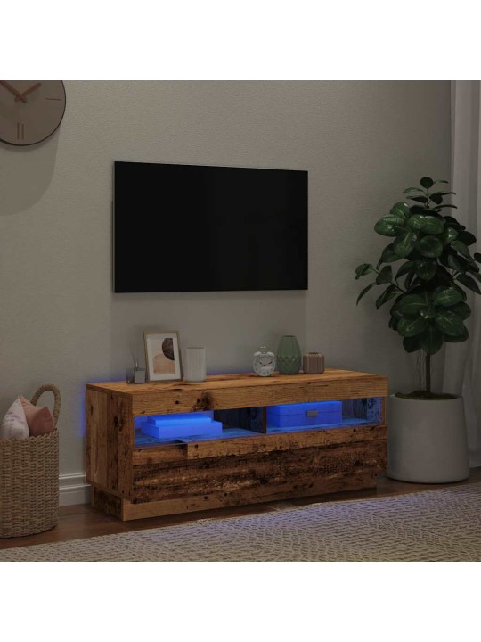 Tv skapītis ar led lampiņām, 100x35x40 cm, inženierijas koks